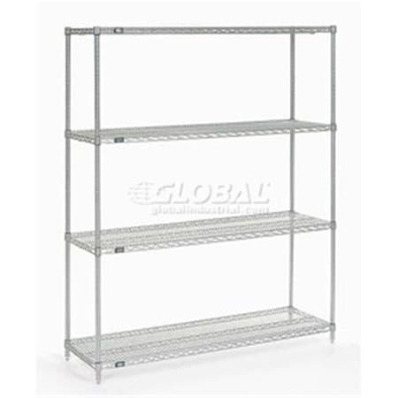 Designed To Furnish Nexel Poly-Z-Brite Wire Shelving - Clear - 60 x 21 x 74 in. DE3494729
